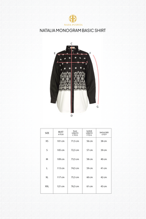 Natalia Monogram Basic Shirt - Black