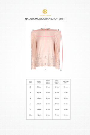 Natalia Monogram Crop Shirt - Seashell Pink