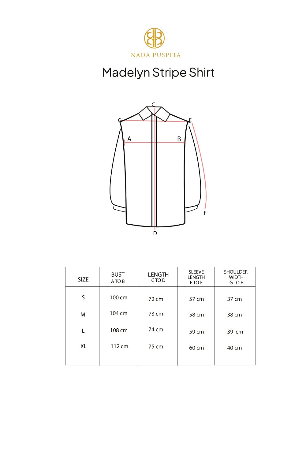 Madelyn Stripe Shirt - White - Nada Puspita