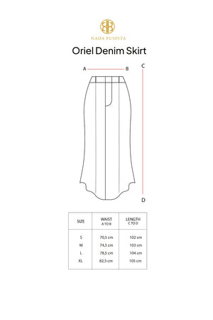 Oriel Denim Skirt - Dark Black