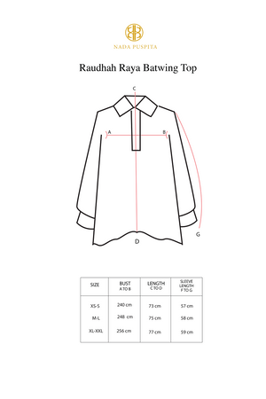 Raudhah Raya Batwing Top - Denim