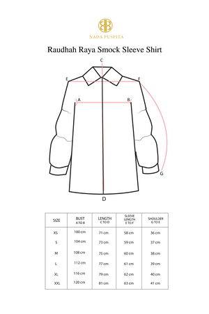 Raudhah Raya Smock Sleeve Shirt - Denim