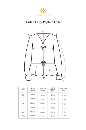 Tartan Fairy Peplum Outer - Dusty Pink