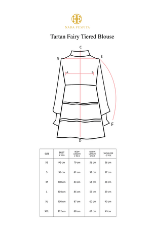 Tartan Fairy Tiered Blouse - Cream