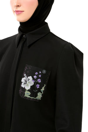Sweet Escape Crop Shirt - Black