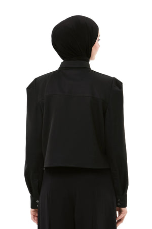 Sweet Escape Crop Shirt - Black