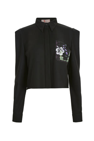 Sweet Escape Crop Shirt - Black