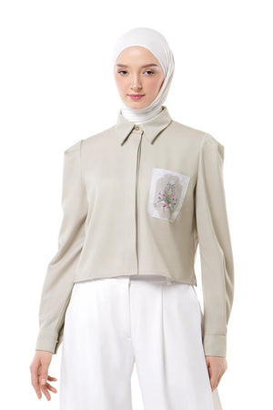 Sweet Escape Crop Shirt - Khaki