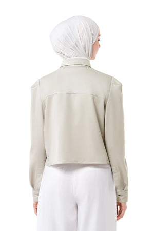 Sweet Escape Crop Shirt - Khaki