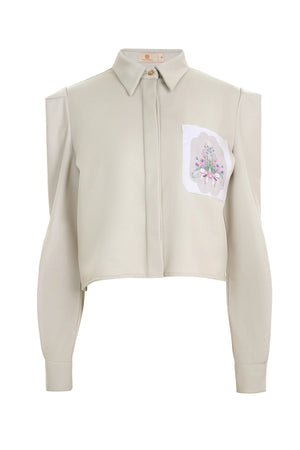 Sweet Escape Crop Shirt - Khaki