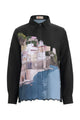 Sweet Escape Godet Shirt - Black