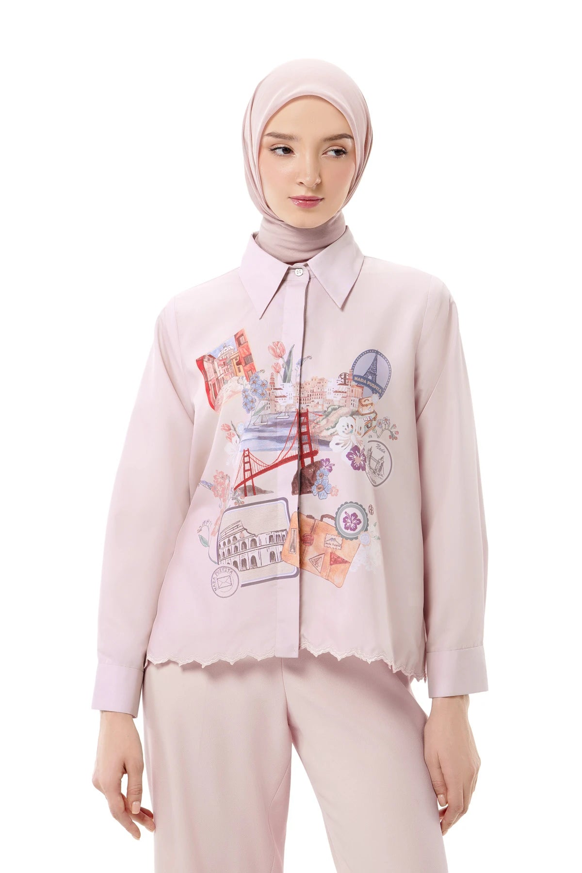 Sweet Escape Godet Shirt - Pink