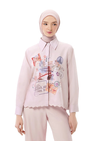 Sweet Escape Godet Shirt - Pink