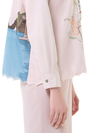 Sweet Escape Godet Shirt - Pink