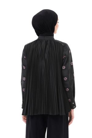 Sweet Escape Pleats Blouse - Black