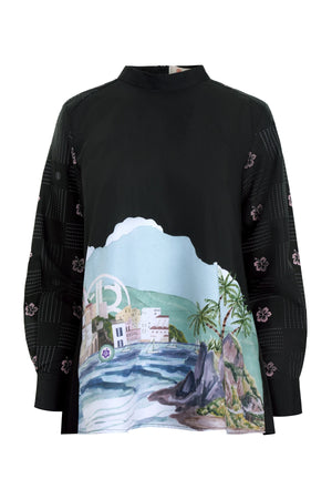 Sweet Escape Pleats Blouse - Black