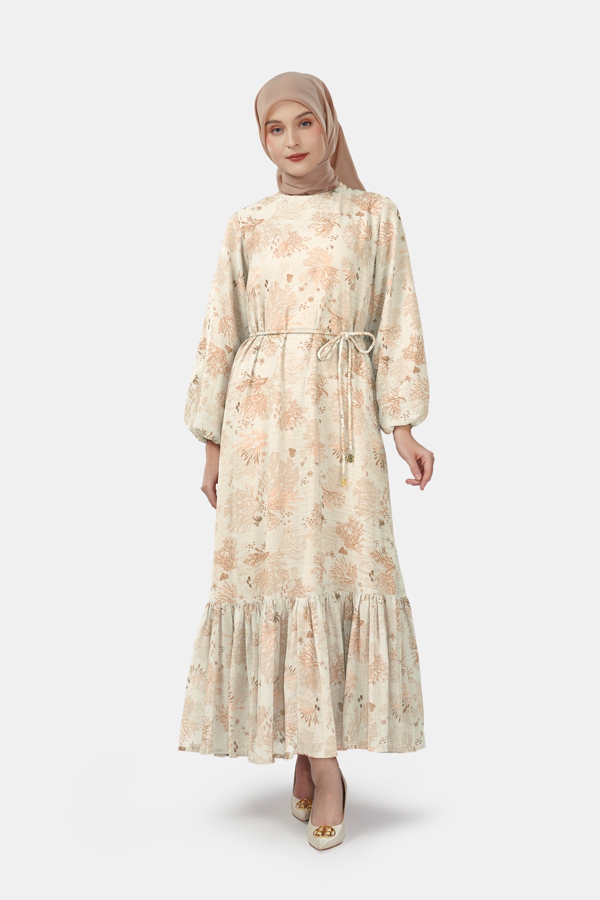 loose dress nude Wardrobes by Chen Luxury Nude Hanging Neck Sequin Loose Vacation Dress- Baiey S / Beige