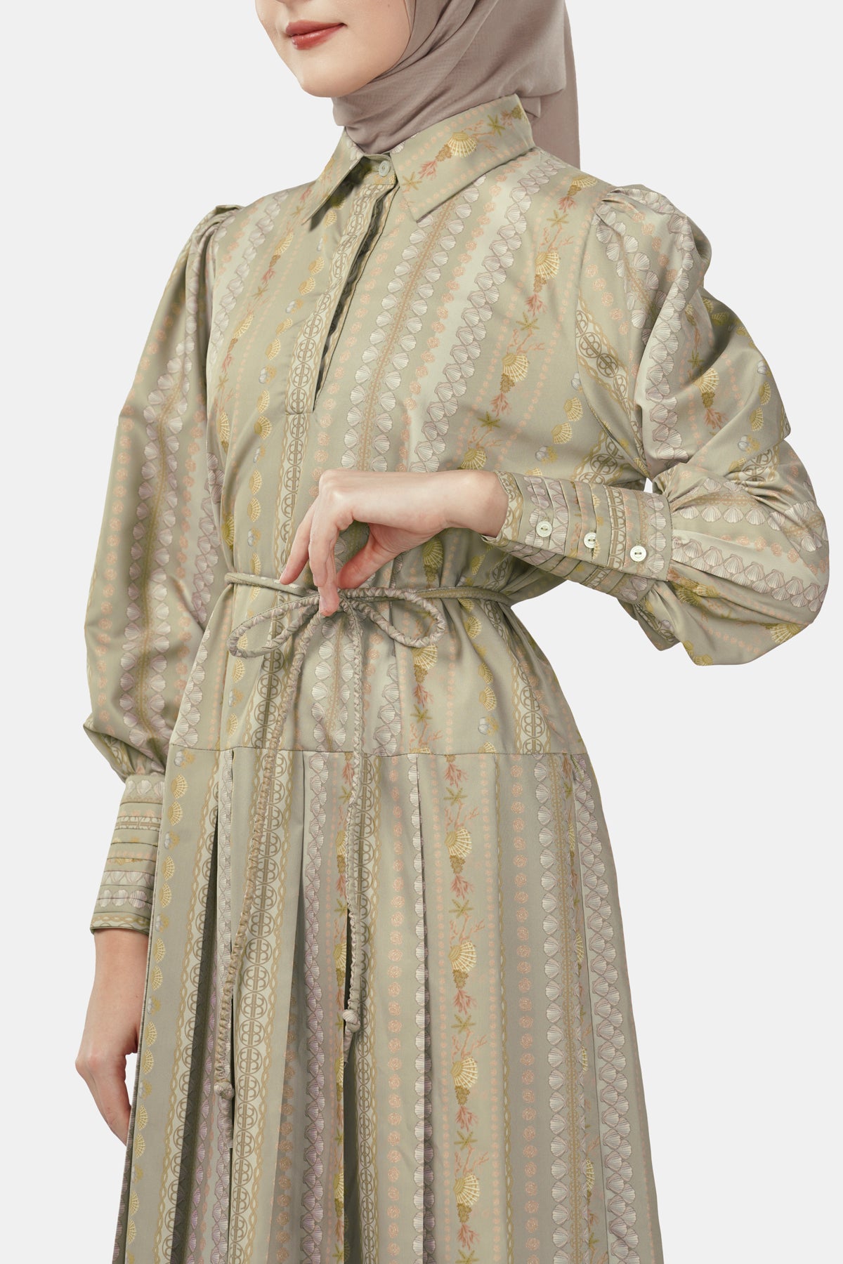 Sea Goddess Pleated Dress - Nude