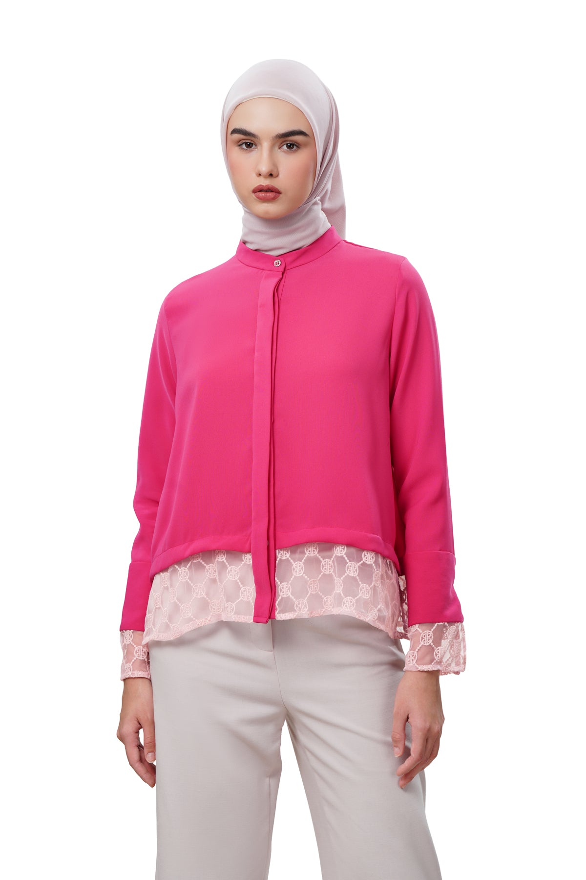 Sena Crop Shirt - Fuschia