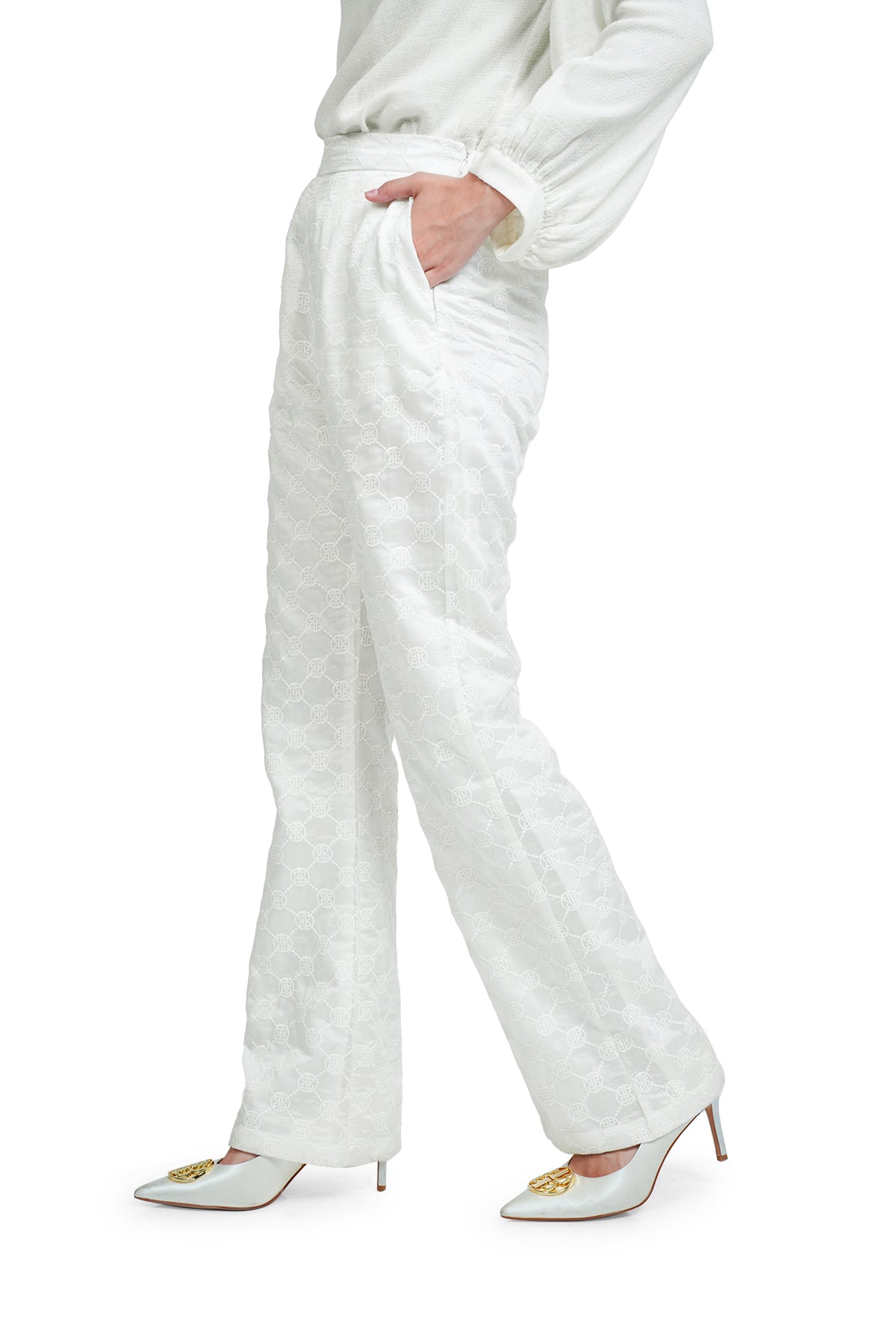 Sophia Lace Pants - White - Nada Puspita