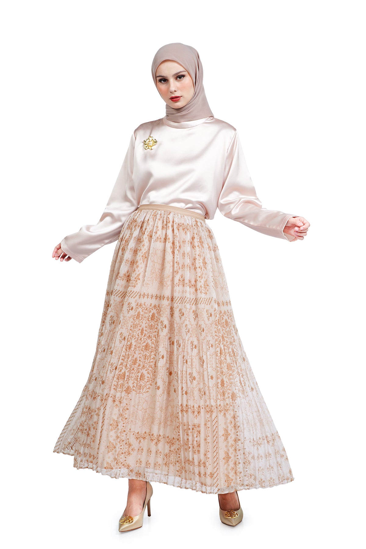 Sophia Pleated Skirt - Khaki