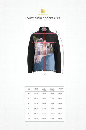 Sweet Escape Godet Shirt - Black