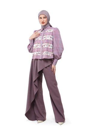 Tartan Fairy Crop Shirt - Dusty Pink
