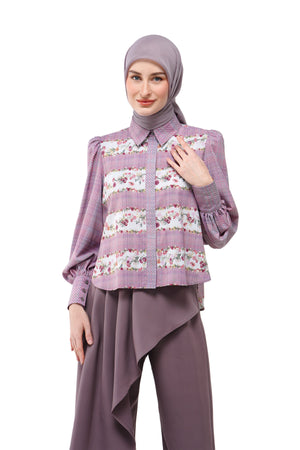 Tartan Fairy Crop Shirt - Dusty Pink