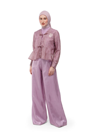 Tartan Fairy Peplum Outer - Dusty Pink