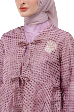 Tartan Fairy Peplum Outer - Dusty Pink