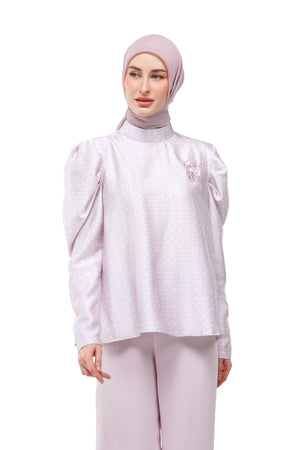 Tartan Fairy Puffy Blouse - Pink