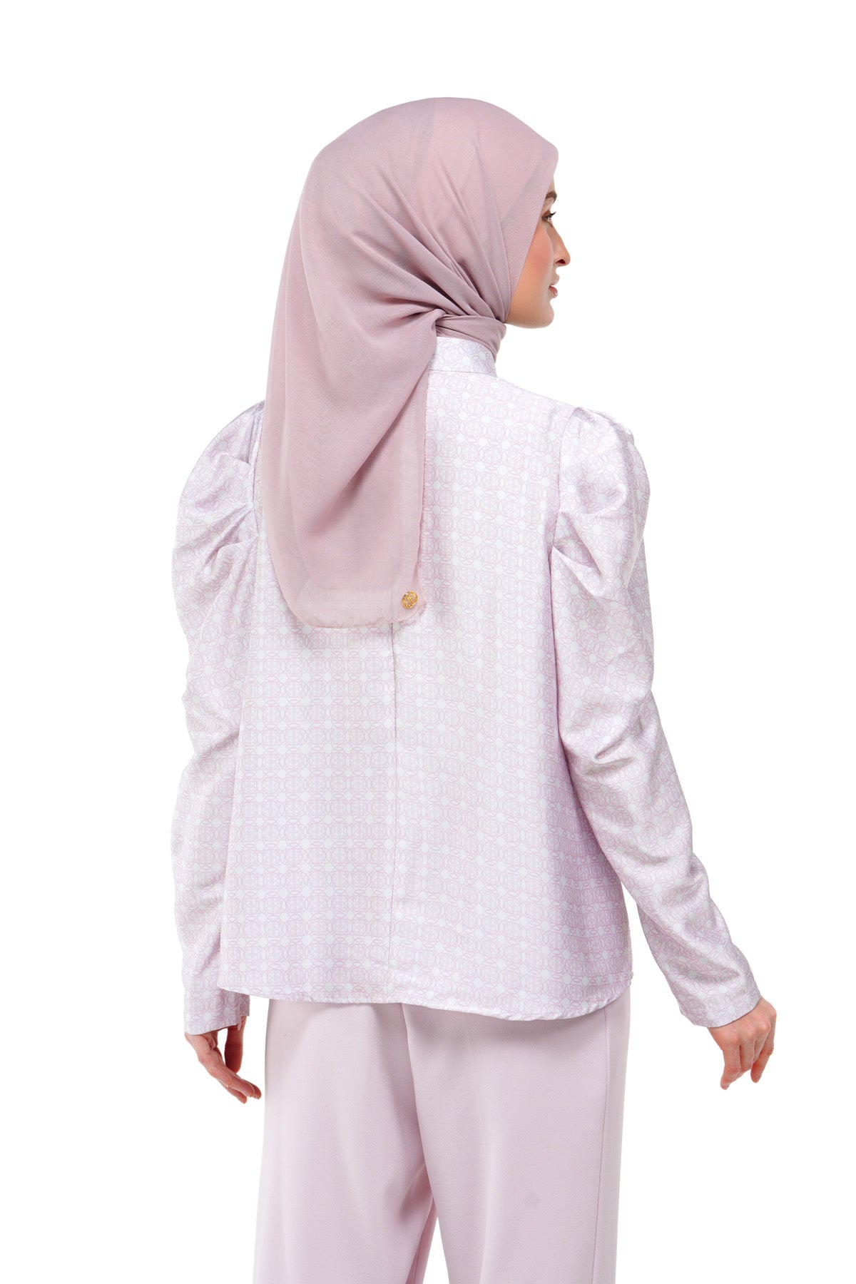 Tartan Fairy Puffy Blouse - Pink - Nada Puspita