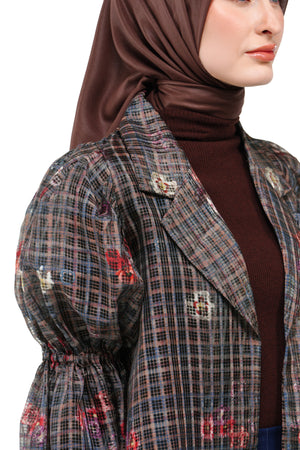 Tartan Fairy Puffy Outer - Multicolor