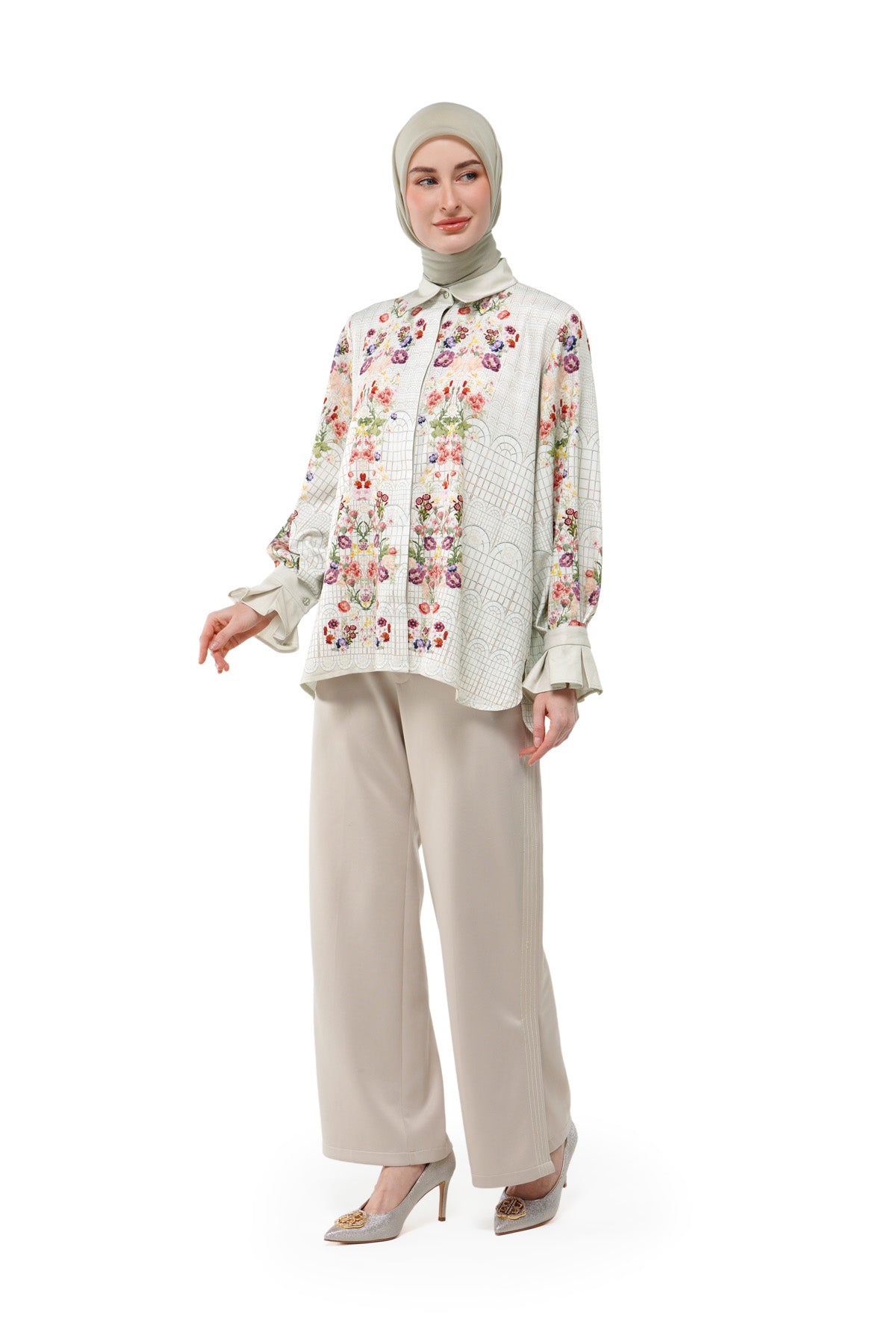 Tartan Fairy Ruffle Shirt - Cream