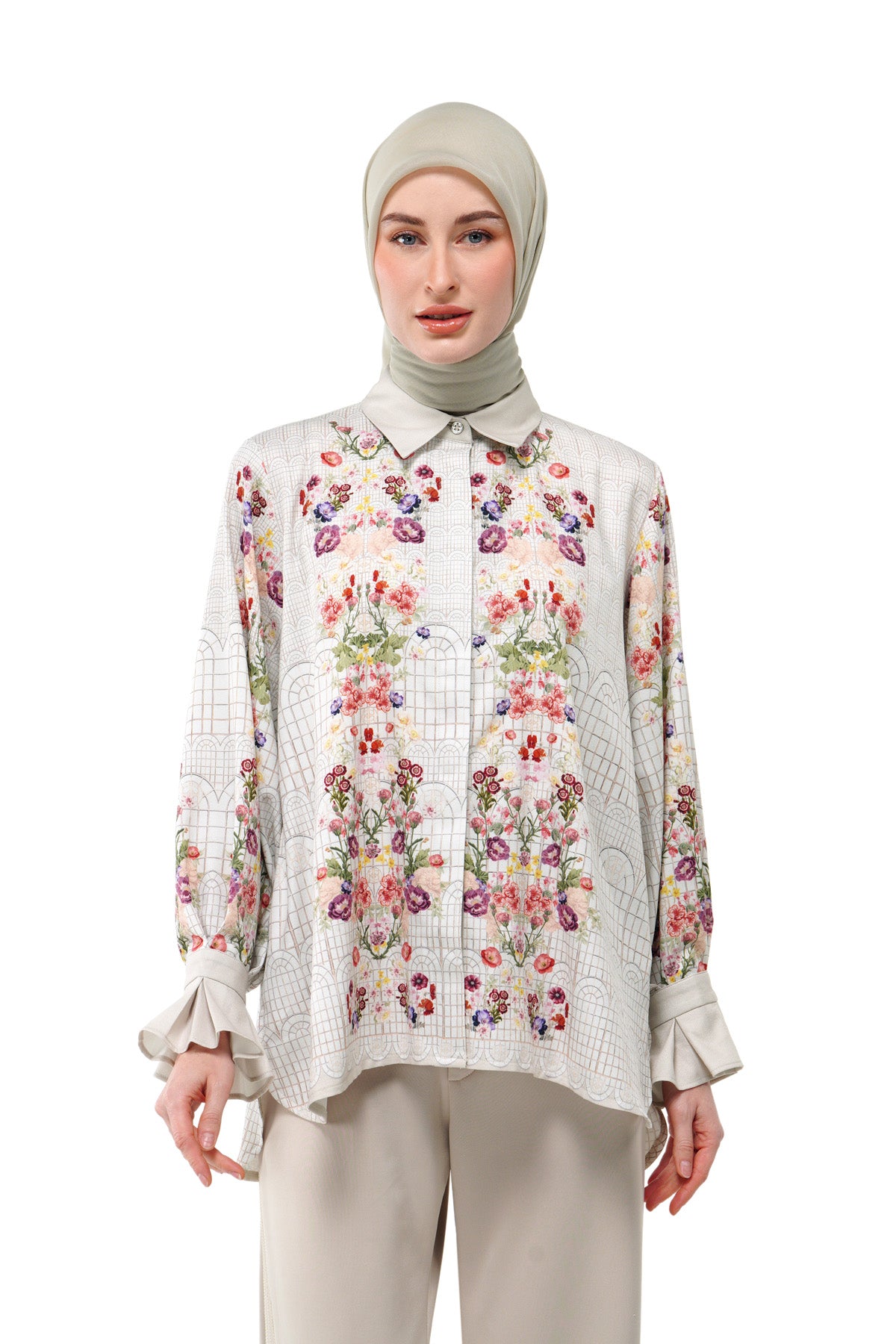 Tartan Fairy Ruffle Shirt - Cream