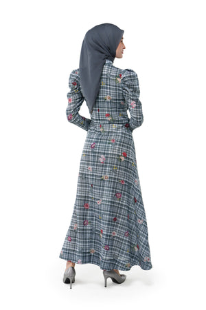 Tartan Fairy Wrap Dress - Grey