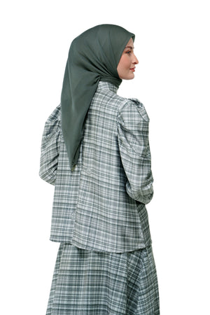 Tartan Fairy Puffy Blouse - Grey