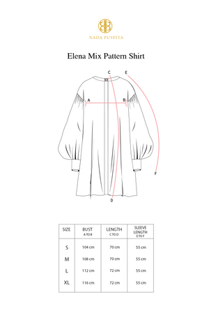 Elena Mix Pattern Shirt - Brick