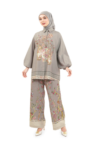 The Orient Puff Sleeve Shirt - Taupe