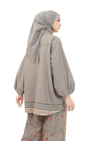 The Orient Puff Sleeve Shirt - Taupe