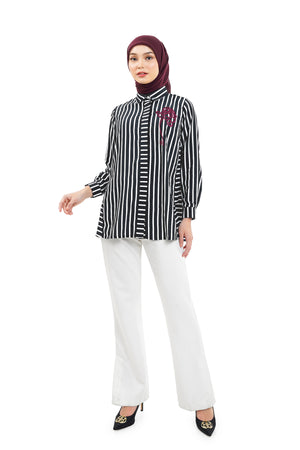 The Orient Stripe Shirt - Black