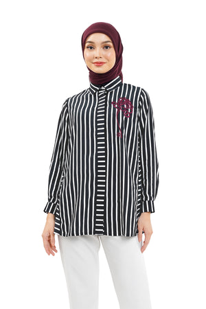 The Orient Stripe Shirt - Black