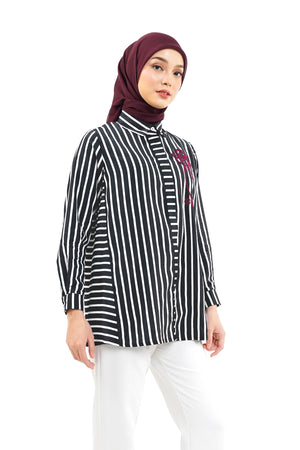 The Orient Stripe Shirt - Black