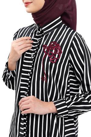 The Orient Stripe Shirt - Black