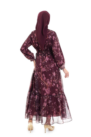 The Orient Smock Dress - Maroon