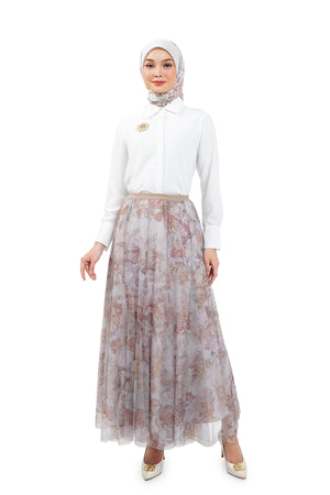 The Orient Flowy Skirt - Ivory