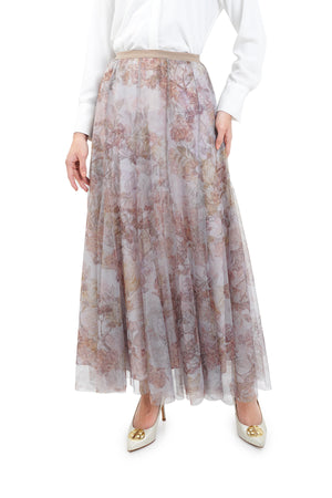 The Orient Flowy Skirt - Ivory