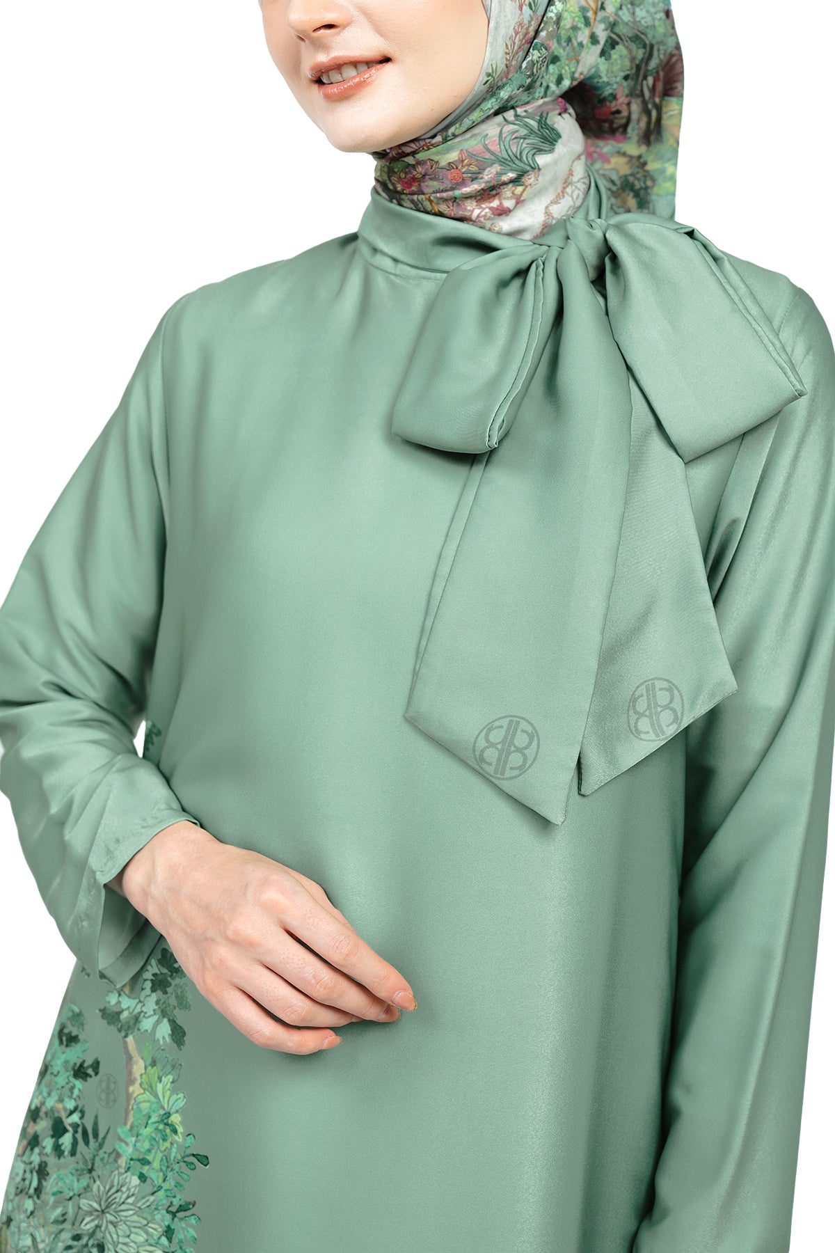 The Secret Forest With Bow Tight Dress - Green