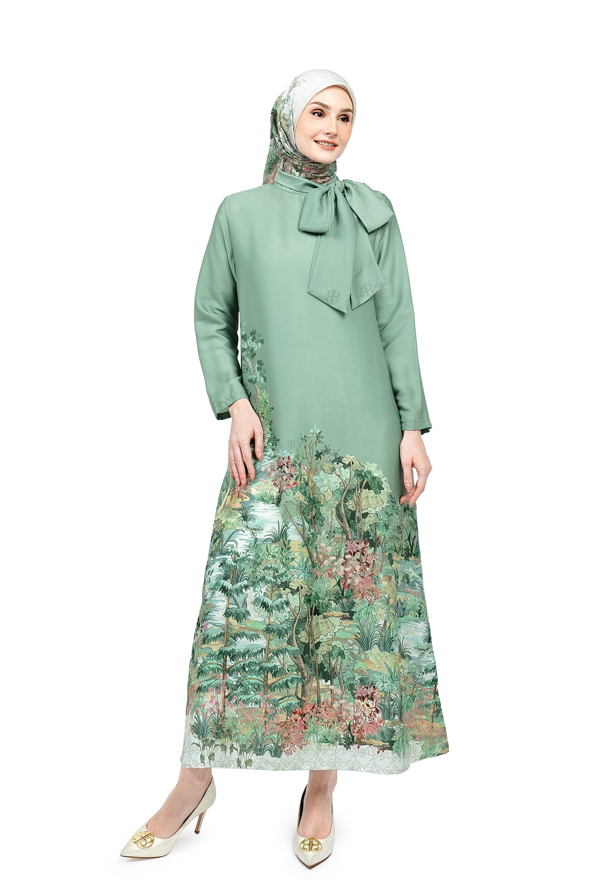 The Secret Forest With Bow Tight Dress - Green