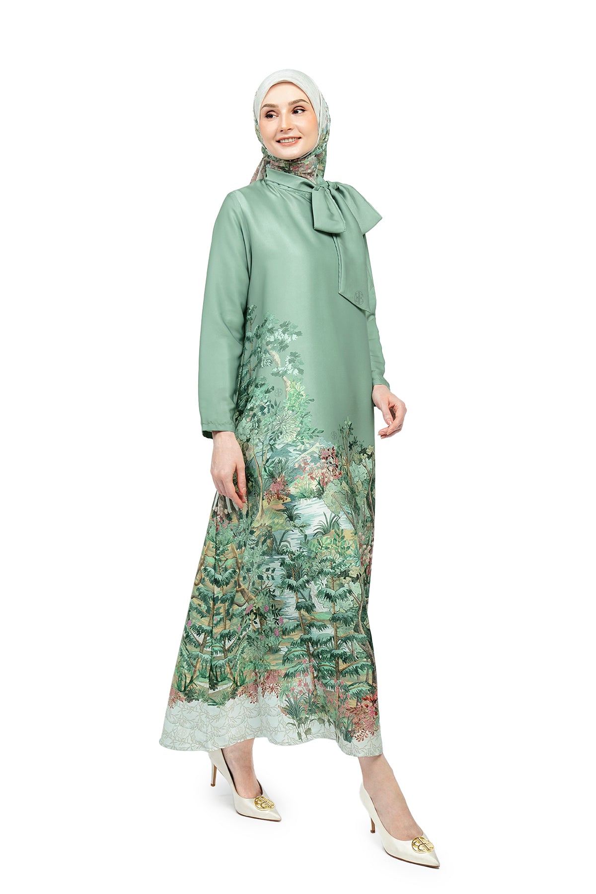 The Secret Forest With Bow Tight Dress - Green